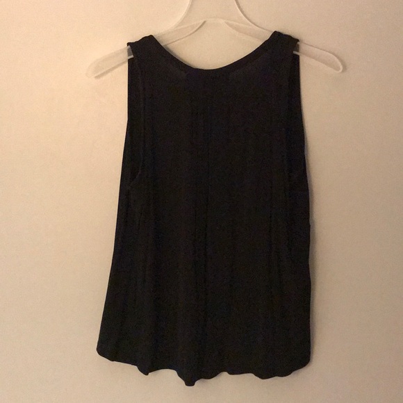 Black Sleeveless Blouse With Front Key Hole - Picture 6 of 6